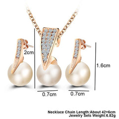 Gorgeous Pearl Gold Color Bridal Jewellery Set