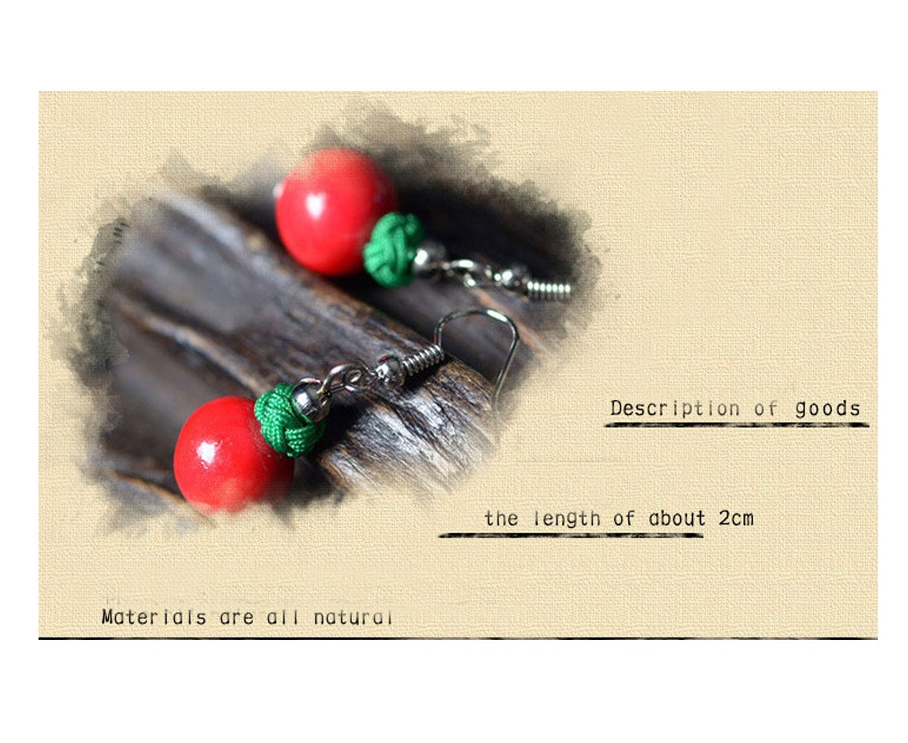 Handmade Oriental Composite Stone Earrings