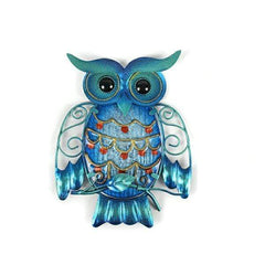 Blue Owl Metal Wall Art