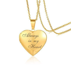 Custom Photo Frame Heart Locket  Pendant Necklace for Women