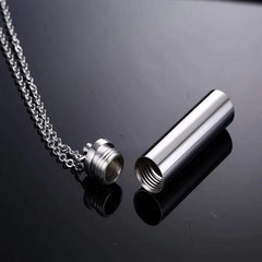 Steel Ash Holder Cremation Urn  Pendant Necklace