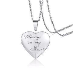 Custom Photo Frame Heart Locket  Pendant Necklace for Women