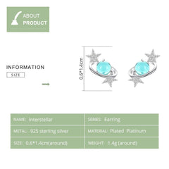 Blue Planet Sterling Silver Stud Earrings