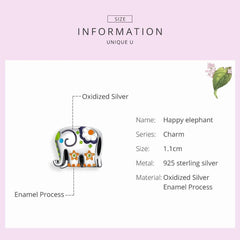Colorful Elephant Charm