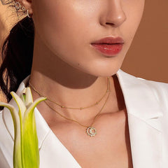 Double Chain Sun Necklace