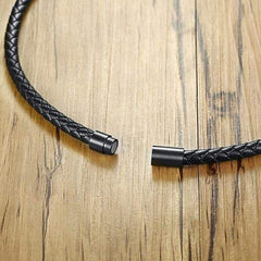 Leather Lavastone Choker Bracelet
