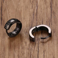 Mens Hoop Earrings Black