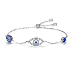 Silver Blue Evil Eye Braclet
