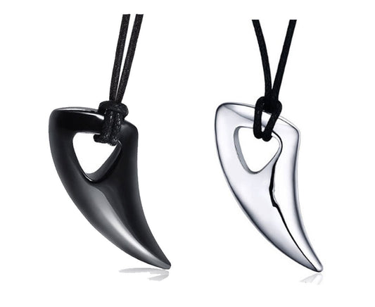 Modern Stainless Steel Men’s Bull Horn Necklace