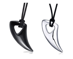 Modern Stainless Steel Men’s Bull Horn Necklace