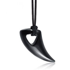 Men’s Bull Horn Necklace black