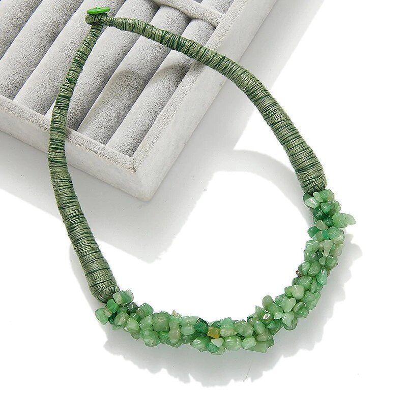 Multi-Colour Natural Stone Choker Necklace