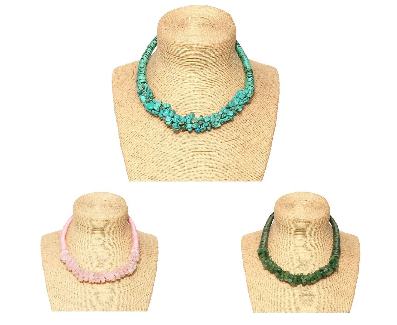 Multi-Colour Natural Stone Choker Necklace