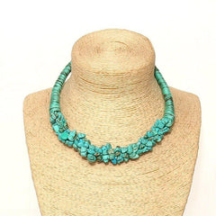 Multi-Colour Natural Stone Choker Necklace