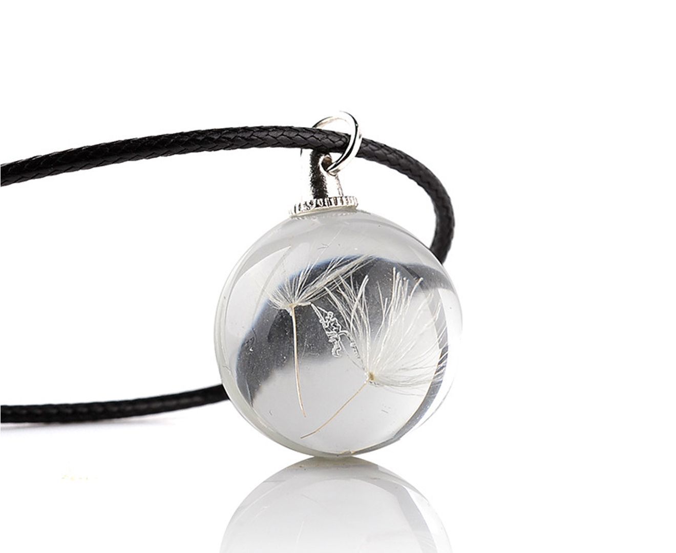 Natural Leaf Pendant Necklace white