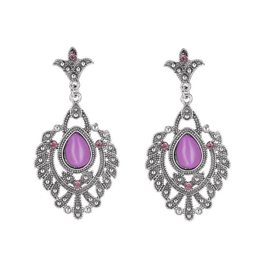 Popular Vintage Alloy Bridal Silver Drop Jewelry Earrings