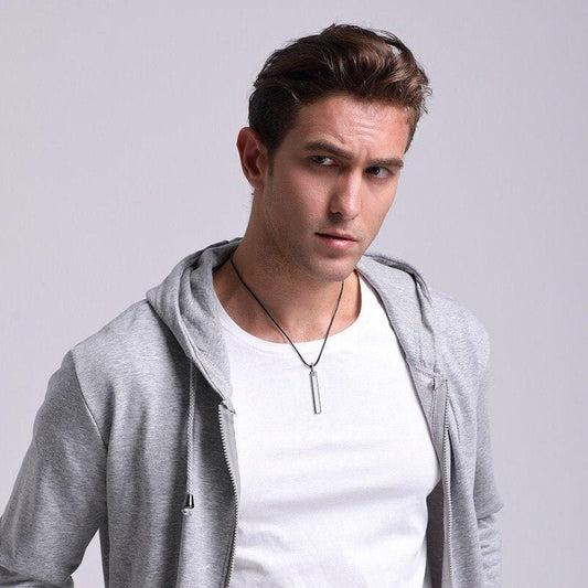 Tungsten Carbide Silver Pendant Necklace For Men