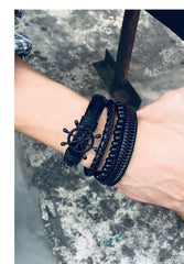 4 Pcs Genuine Leather Bracelet Set