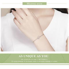 Sterling Silver Cat And Heart Bangle Bracelet - Silver & Rose Gold