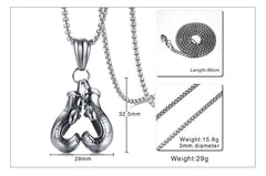 Stainless Steel Boxing Gloves Men's Necklace