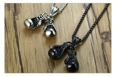 Stainless Steel Boxing Gloves Men's Necklace