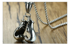 Stainless Steel Boxing Gloves Men's Necklace