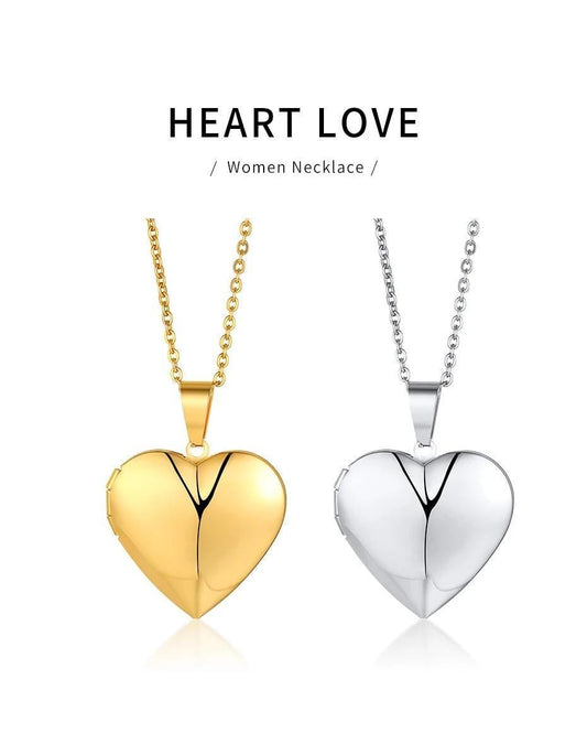 Custom Photo Frame Heart Locket Necklace  for Women