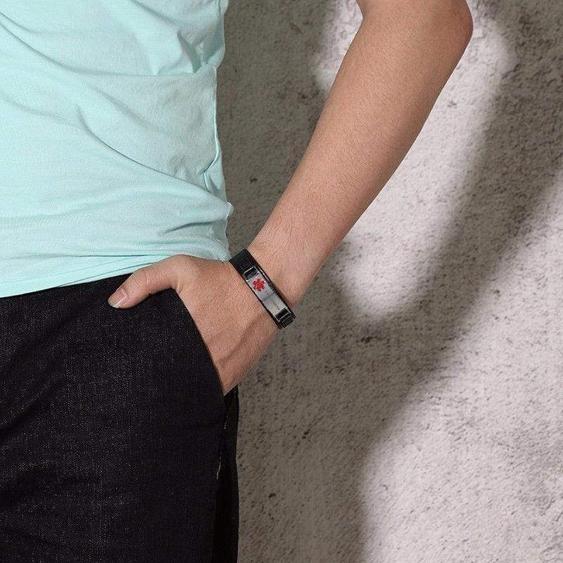 Custom Band Medical ID Men Bracelets