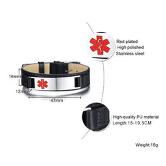 Custom Engraved Medical Id Bracelet For Men
