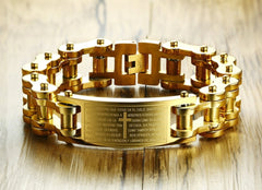 Men's Bible Cross Bike Chain  Heavy Bracelet