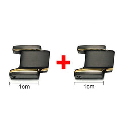 Mens Adjustable Link Bracelet in Black and Gold Tone