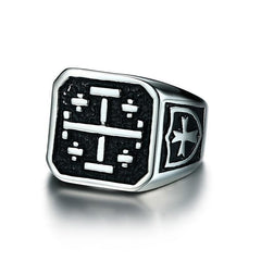 Cross of Jerusalem Mens Ring