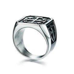 Cross of Jerusalem Mens Ring