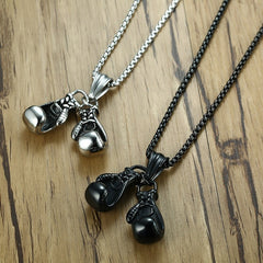 Stainless Steel Boxing Gloves Men's Necklace