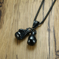 Stainless Steel Boxing Gloves Men's Necklace