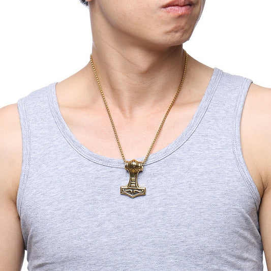 Thor  Hammer  Steel  Necklace for Men