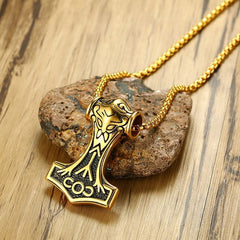 Thor  Hammer  Steel  Necklace for Men