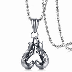 Stainless Steel Boxing Gloves Men's Necklace