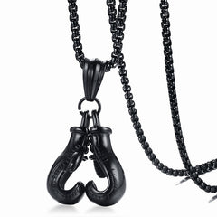 Stainless Steel Boxing Gloves Men's Necklace