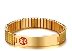 Custom engraved Alert ID Medical Bracelets Black & Gold