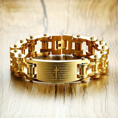 Men's Bible Cross Bike Chain  Heavy Bracelet