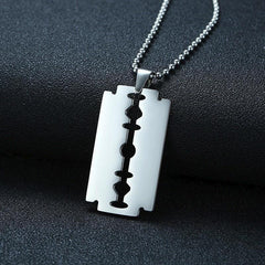Stainless Steel Razor Blade  Pendant Necklace for Men