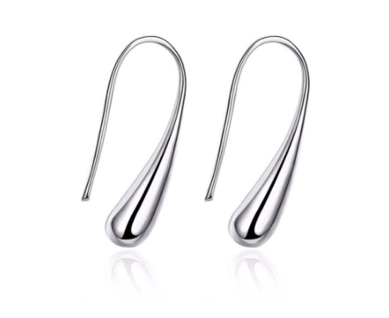 Sensual Bridal Silver Water Drop Earrings