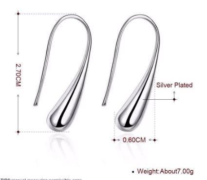 Sensual Bridal Silver Water Drop Earrings