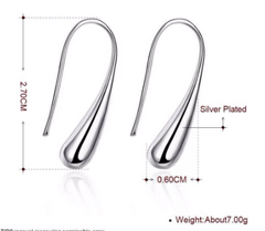 Sensual Bridal Silver Water Drop Earrings