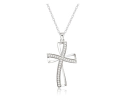 Cross Necklace with Zircon Embellishment