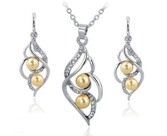 Silver plated pearl neckalce Set