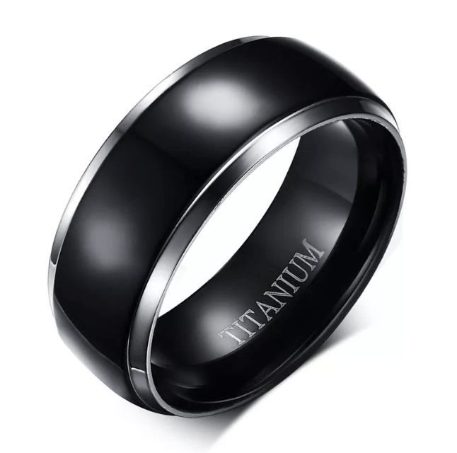 Black Grey Titanium Ring