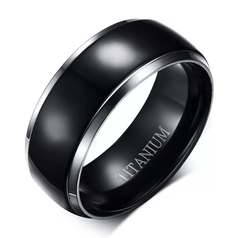 Black Grey Titanium Ring