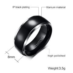 Black Grey Titanium Ring